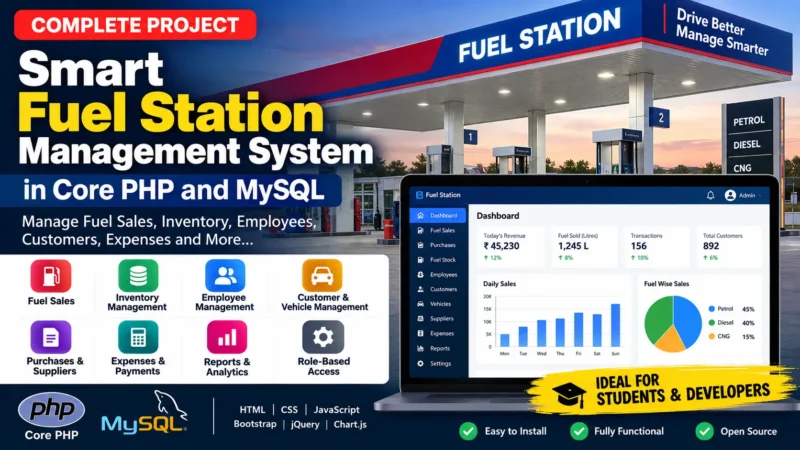 Smart Fuel Station Management System in PHP and MySQL