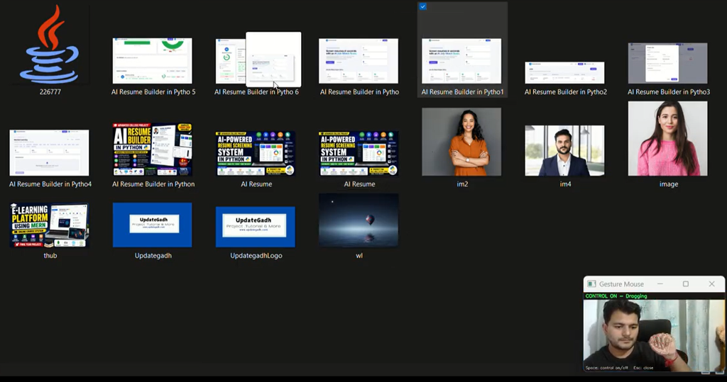 Gesture Mouse Using Python- Home Page