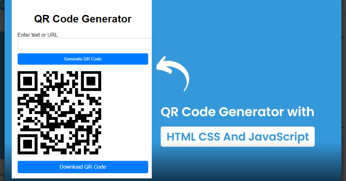 QR Code Generator With HTML, CSS, and JavaScript ( Free Source Code) - 1