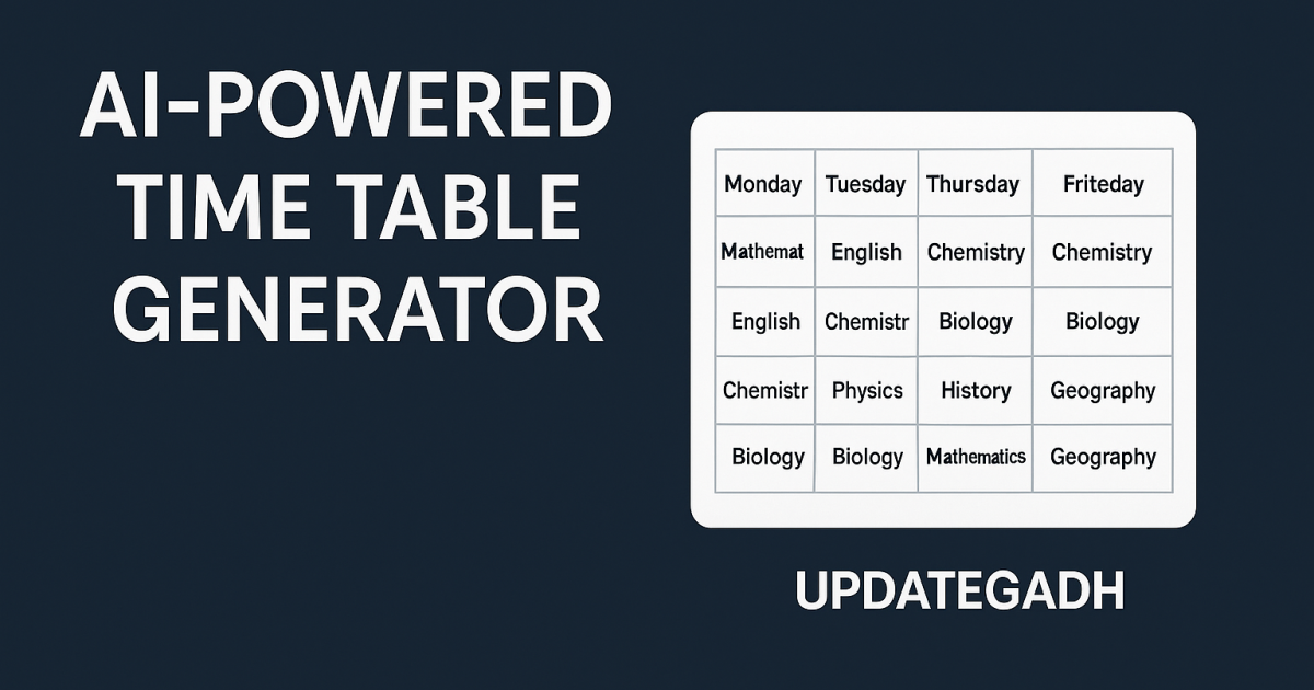 Time Table Generator