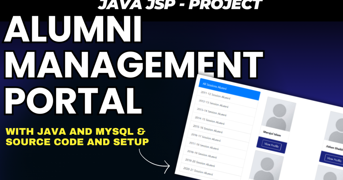 Alumni Management Portal using Java JSP and MYSQL