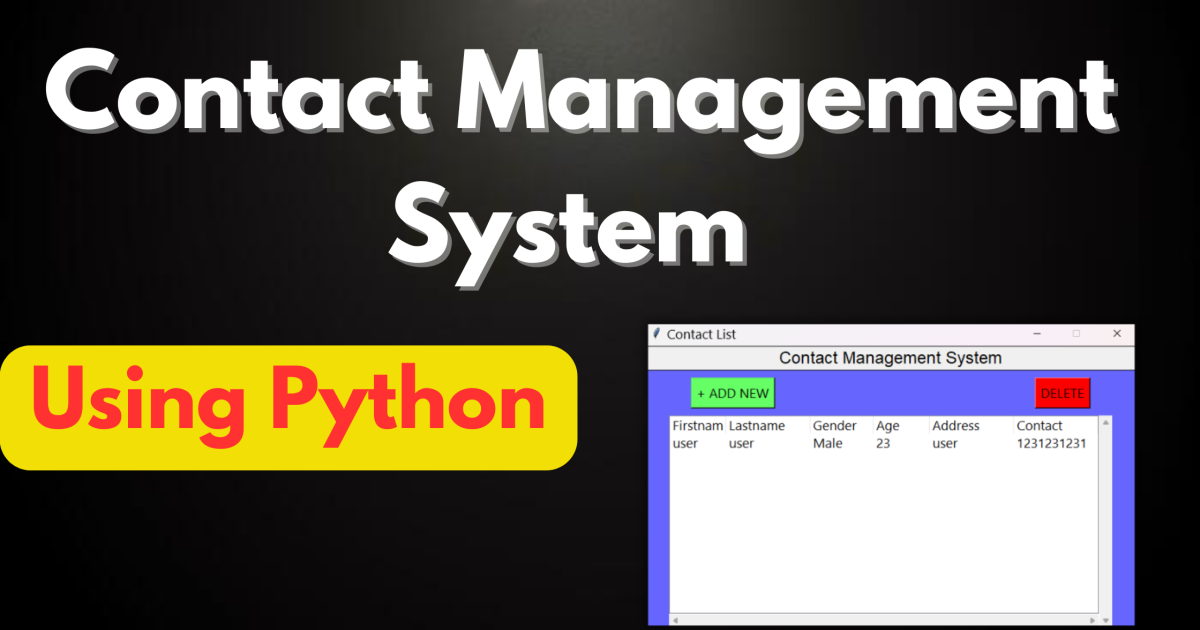 Contact Management System In PYTHON