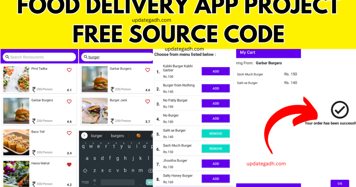 Best food delivery app project Free Source Code