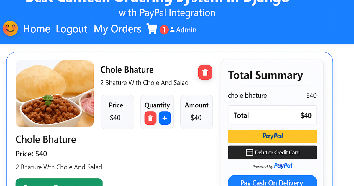 Canteen Ordering System in Django