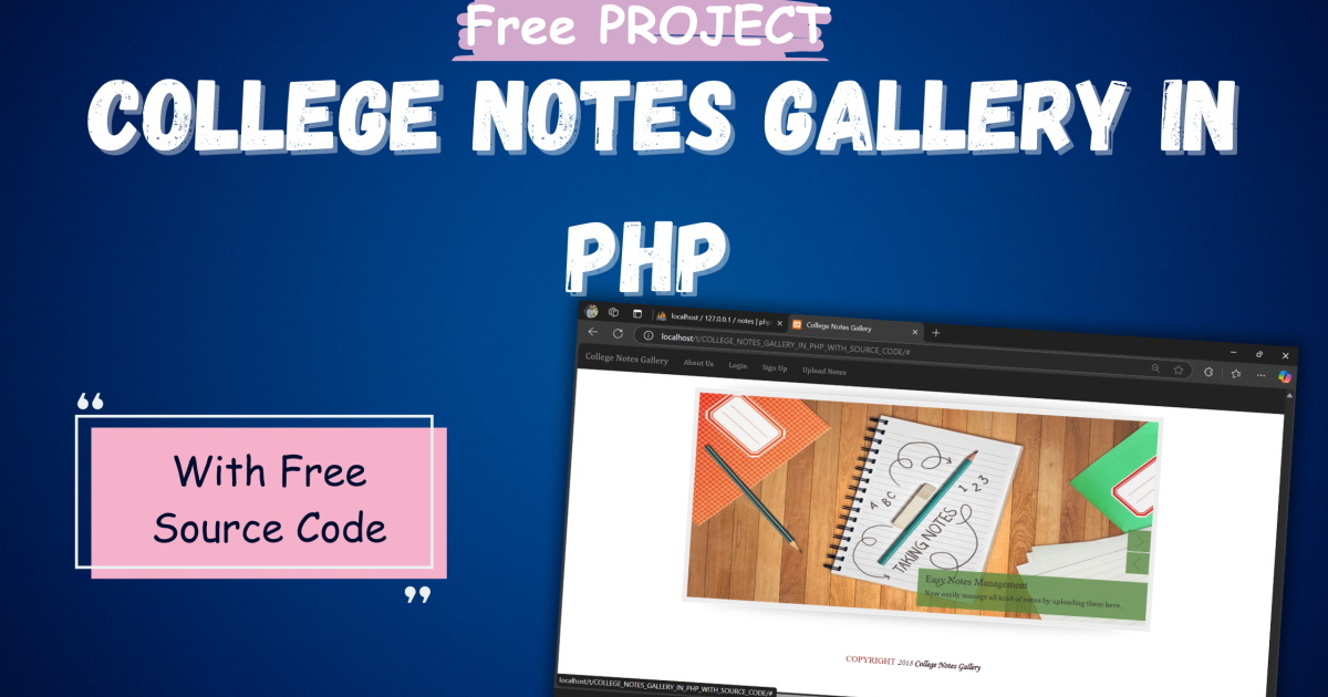 College Notes Gallery in PHP Free Project with Source Code - College Notes Gallery in PHP