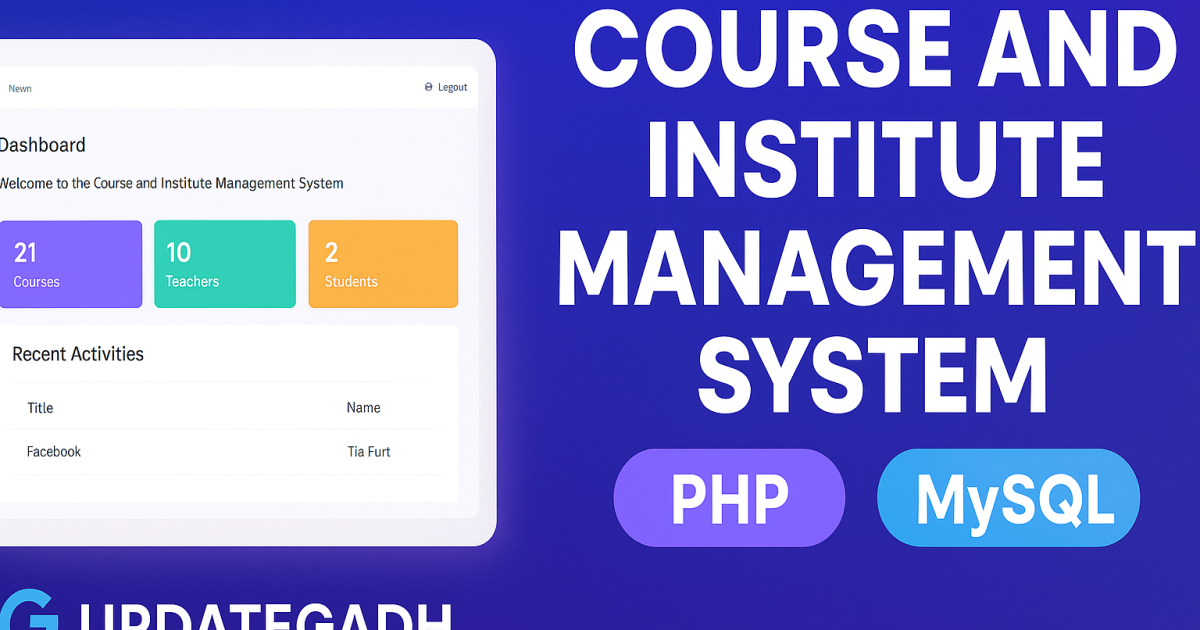 Course and Institute Management System