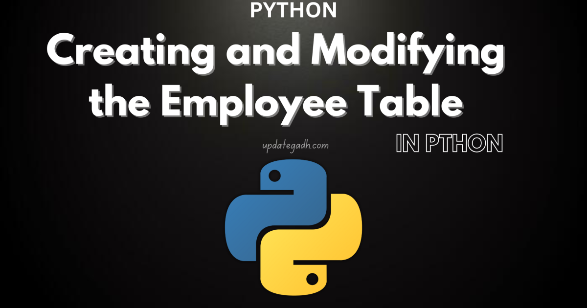 Creating The Table - Creating The Table