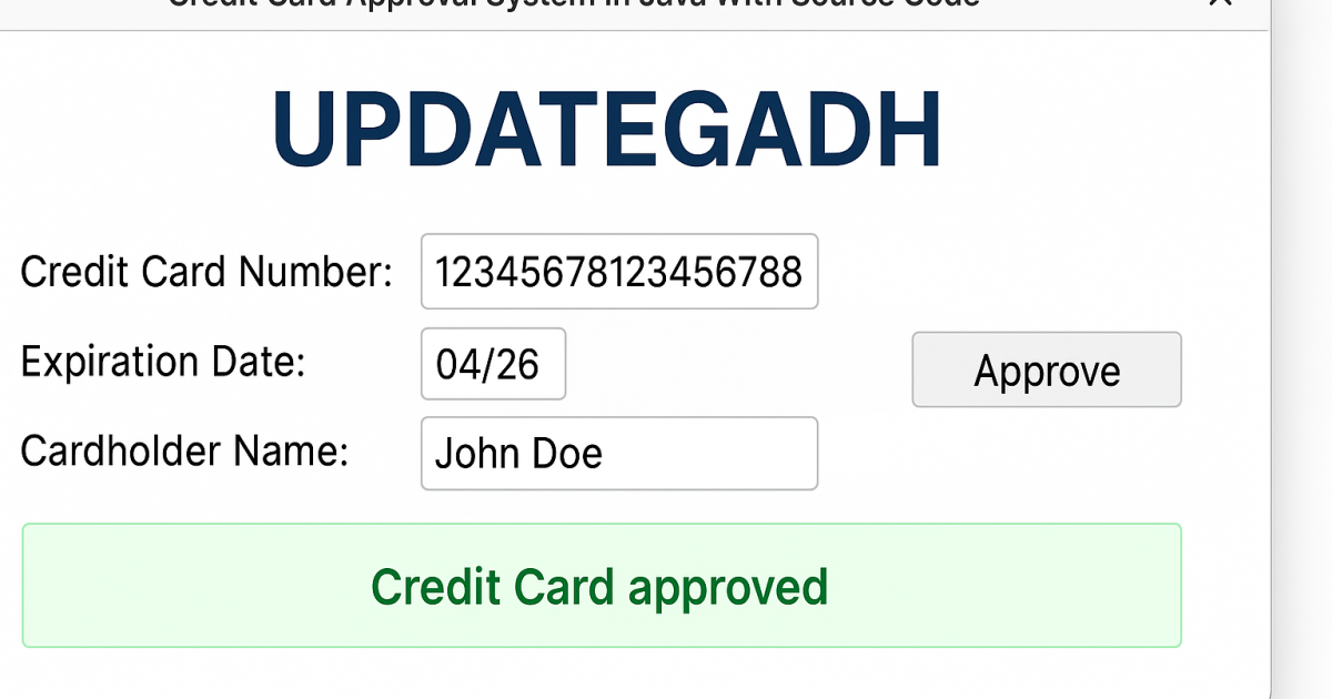 Credit Card Approval System in Java With Source Code