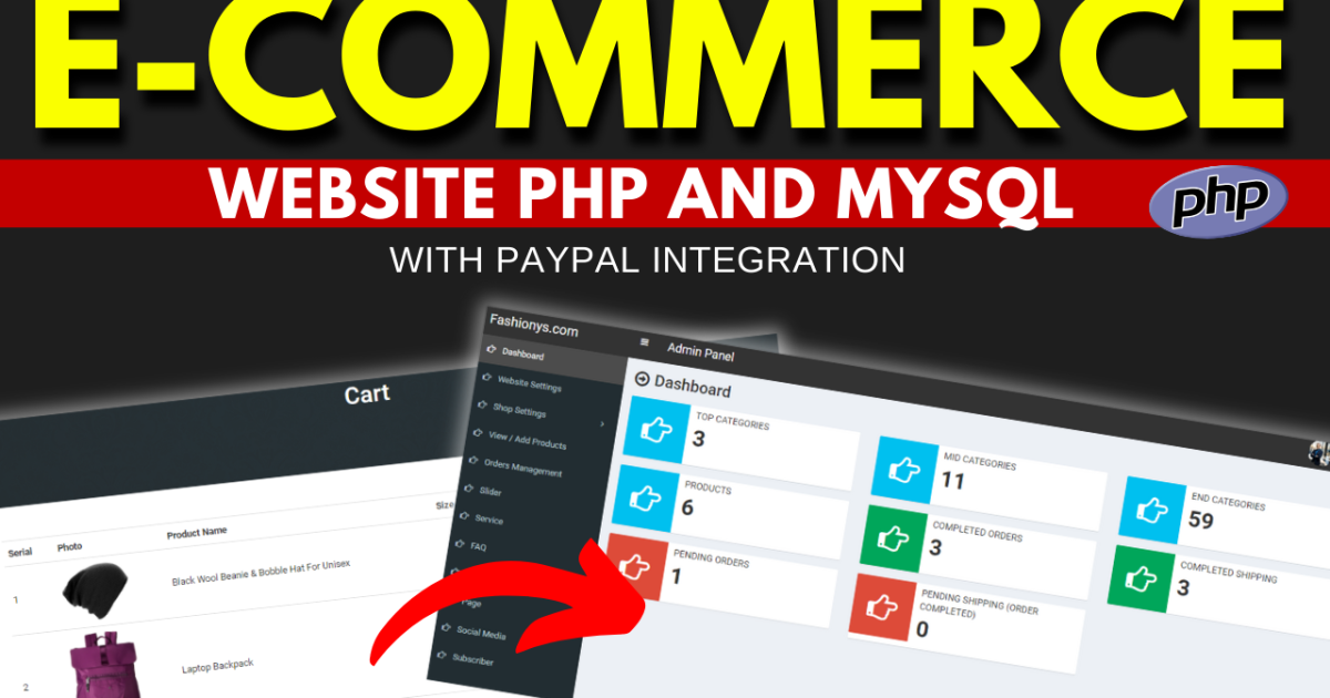 E-commerce website in PHP and MySQL