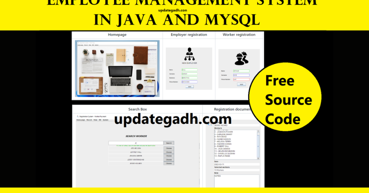 Employee Manageament System project in java Free Source