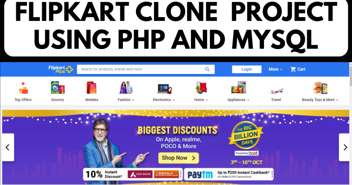Flipkart Clone using PHP And MYSQL