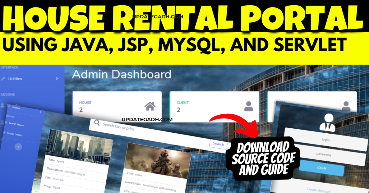 House Rental Portal on Java, JSP, MySQL, and Servlet with Guidance