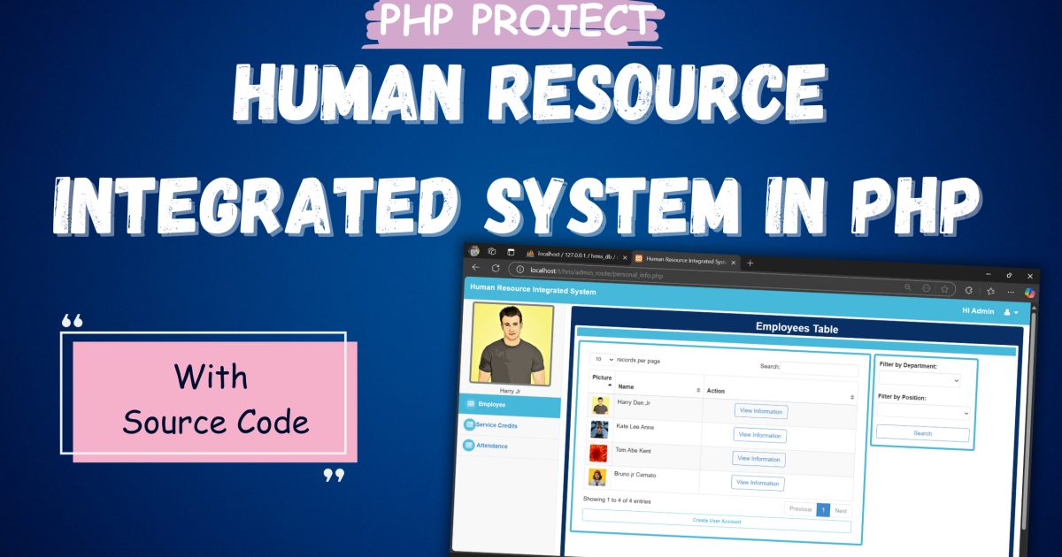 Human Resource Integrated System in PHP with Source Code - Human Resource Integrated System in PHP