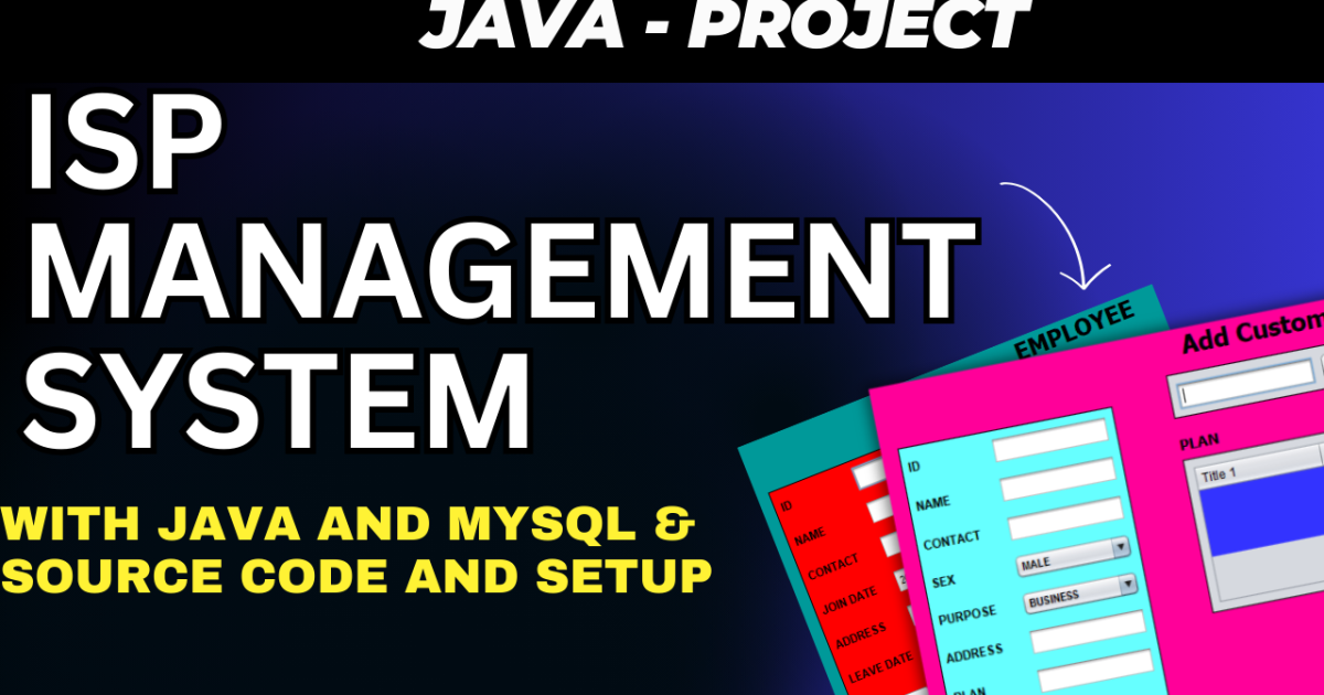 ISP Management System In Java with Setup
