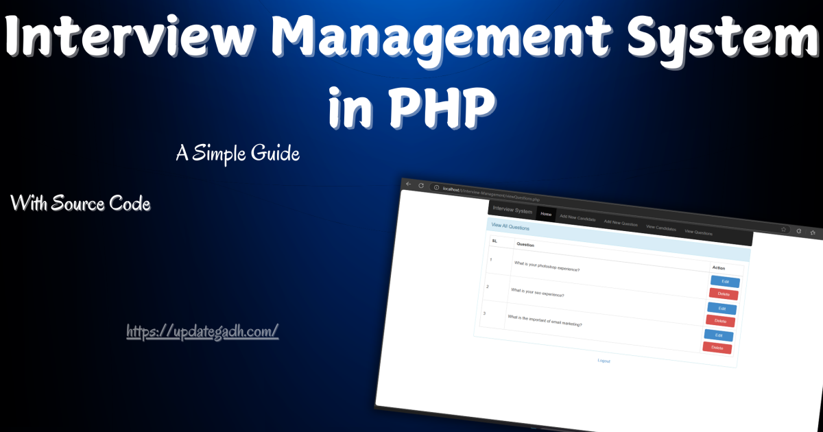 Interview Management System in PHP - Interview Management System in PHP