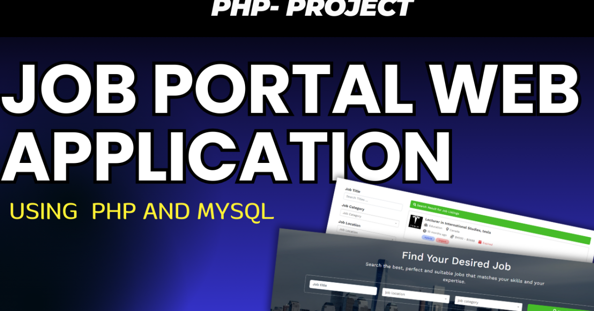 Job Portal Web Application with PHP, and MySQL Free Code