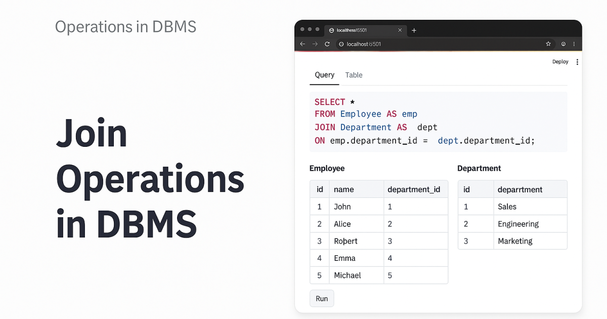 Join Operations in DBMS