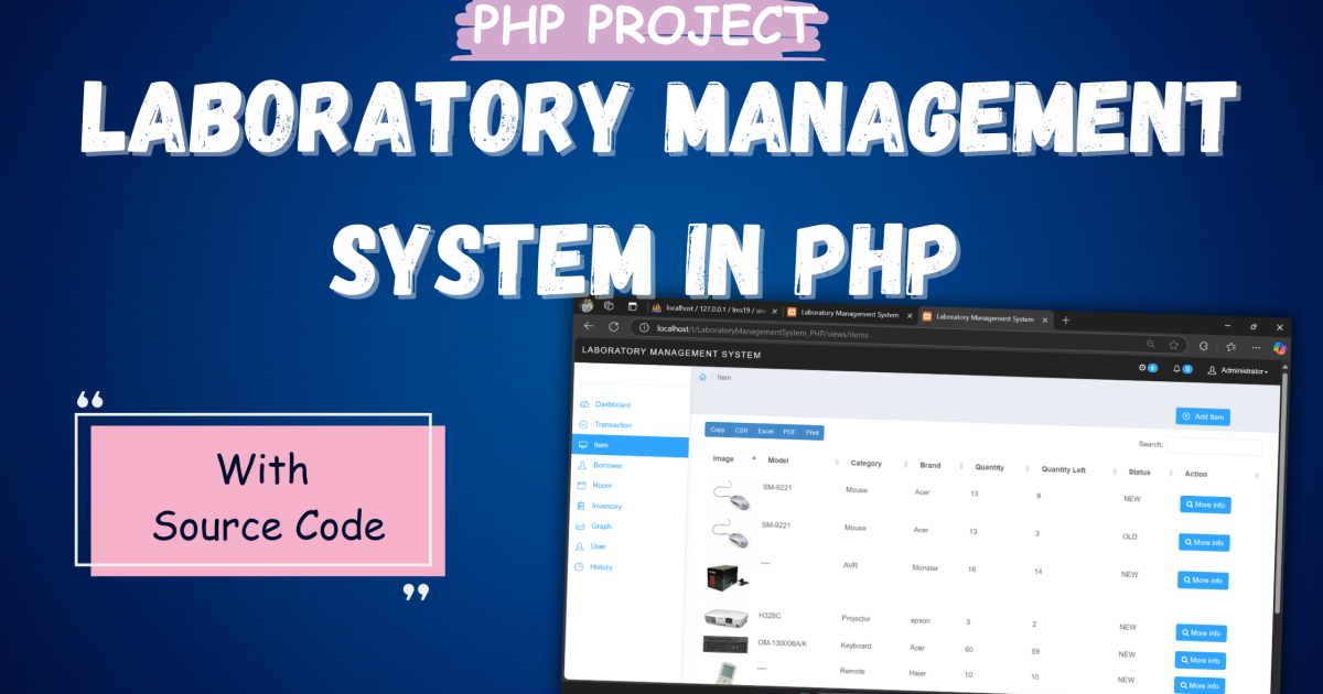 Laboratory Management System in PHP with Source Code - Laboratory Management System in PHP