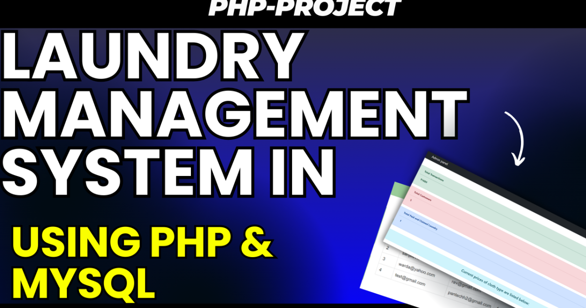 Laundry Management System in PHP and MySQL