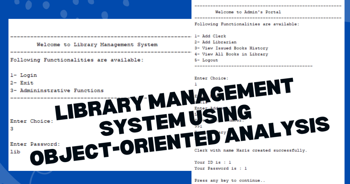 Library Management System Using Object-Oriented Analysis