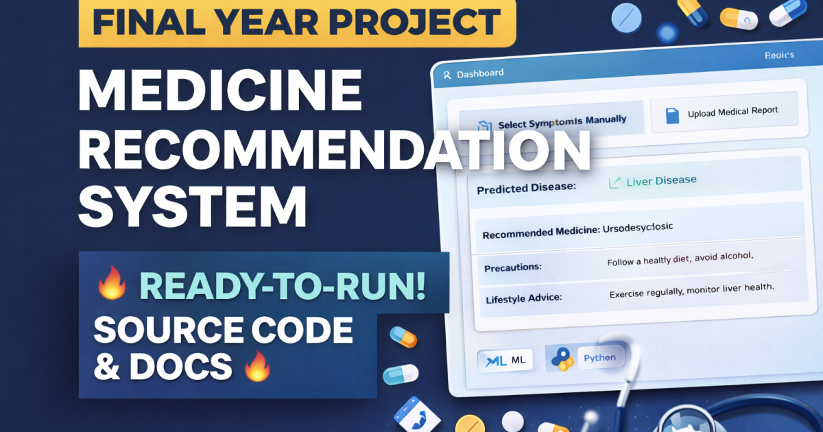 Medicine Recommendation System using ML Logo t