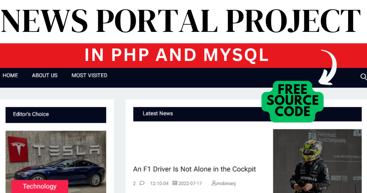 News Portal Project in PHP and MySql Free Source Code