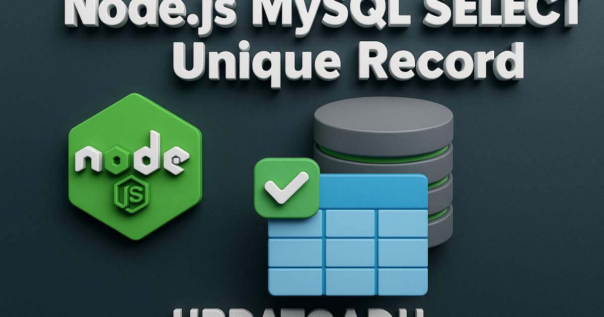 Node.js MySQL SELECT Unique Record