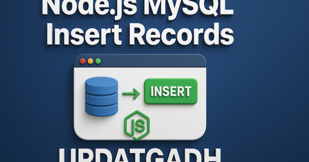 Node.js MySQL Update Records
