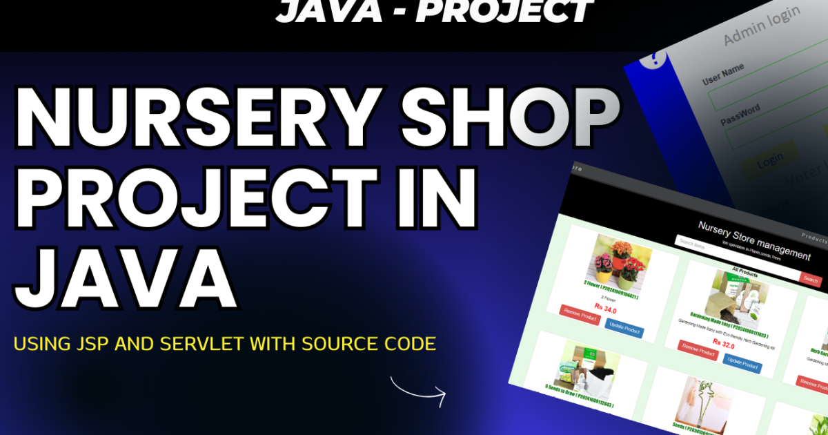 Online Nursery Store System in Java using JSP and Servlet
