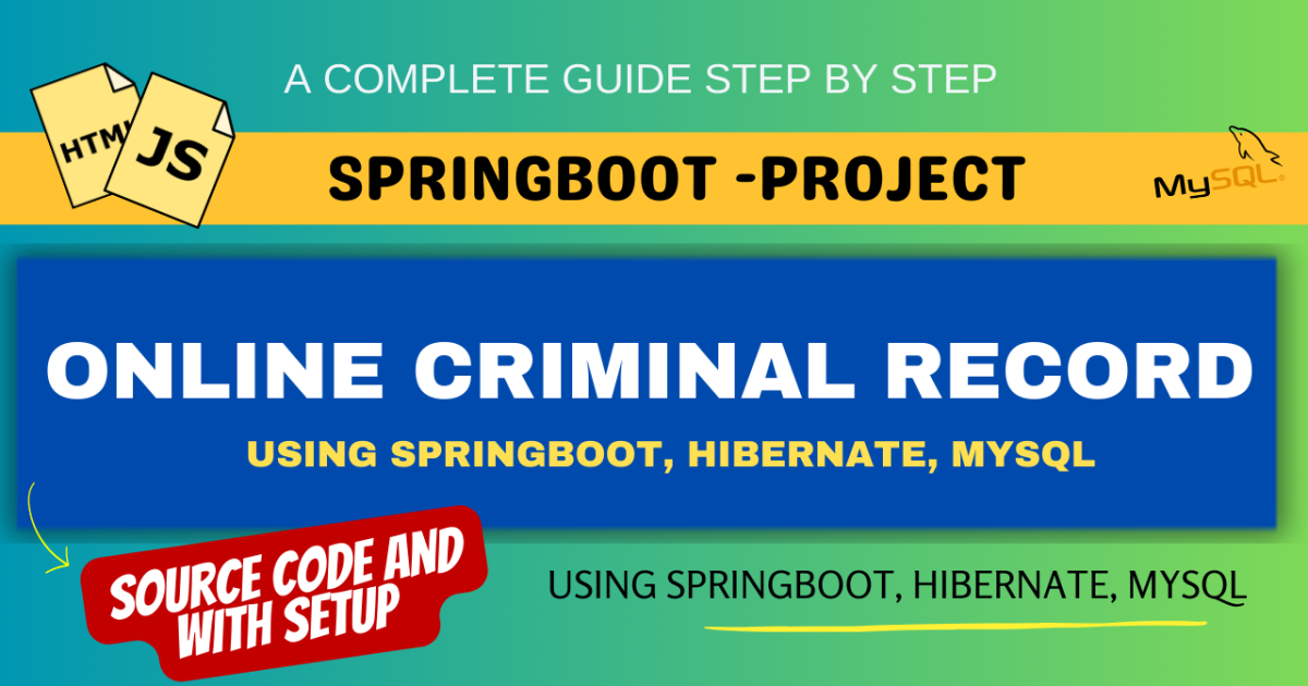 Online Criminal Record Portal using Spring Boot