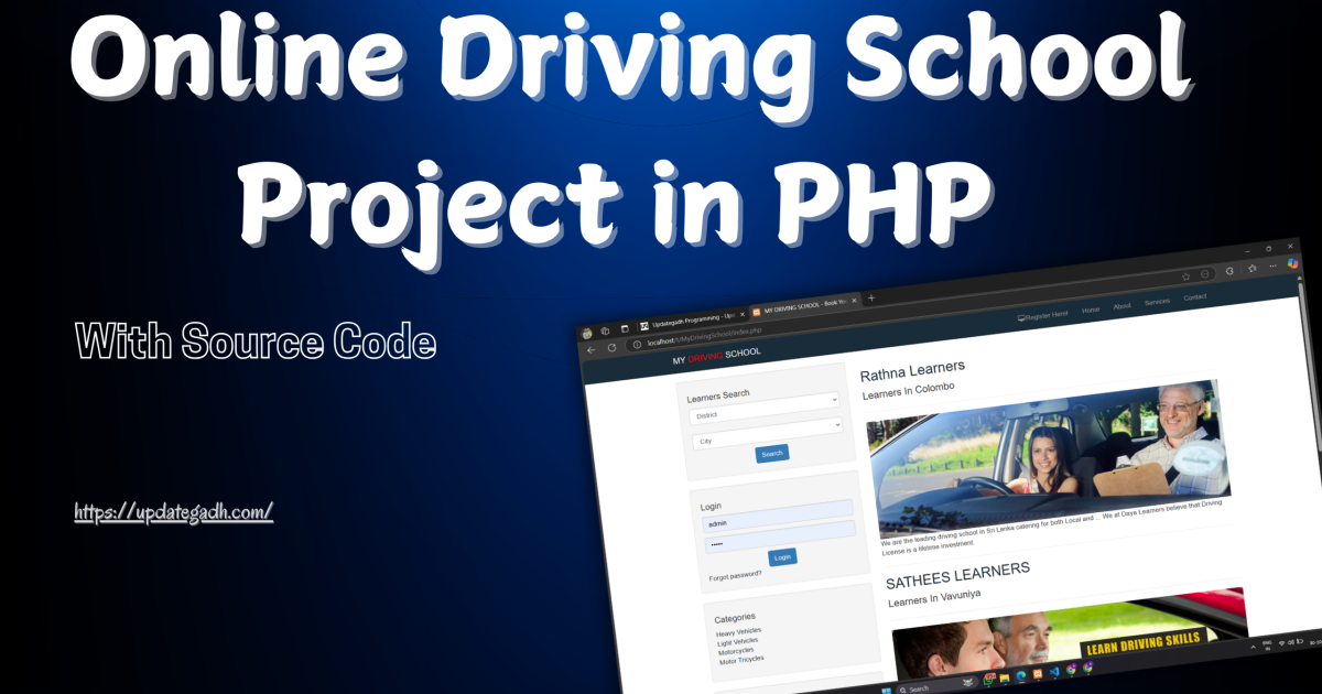 Online Driving School Project in PHP with Source Code - Online Driving School Project in PHP with Source Code