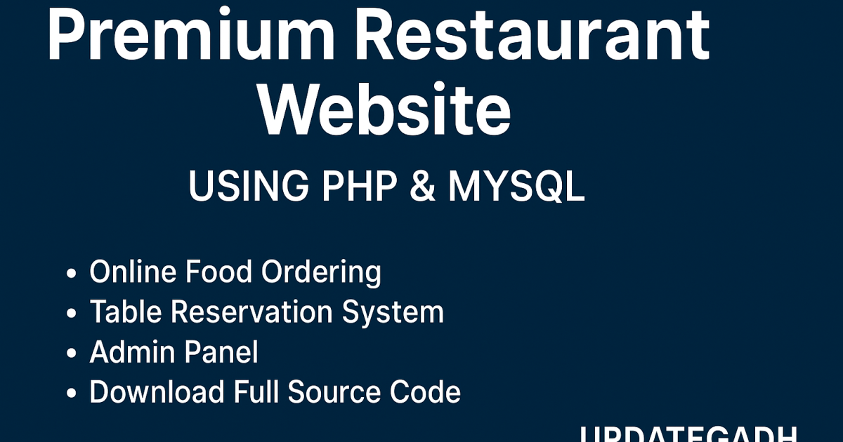 Online Food Ordering & Table Booking Website