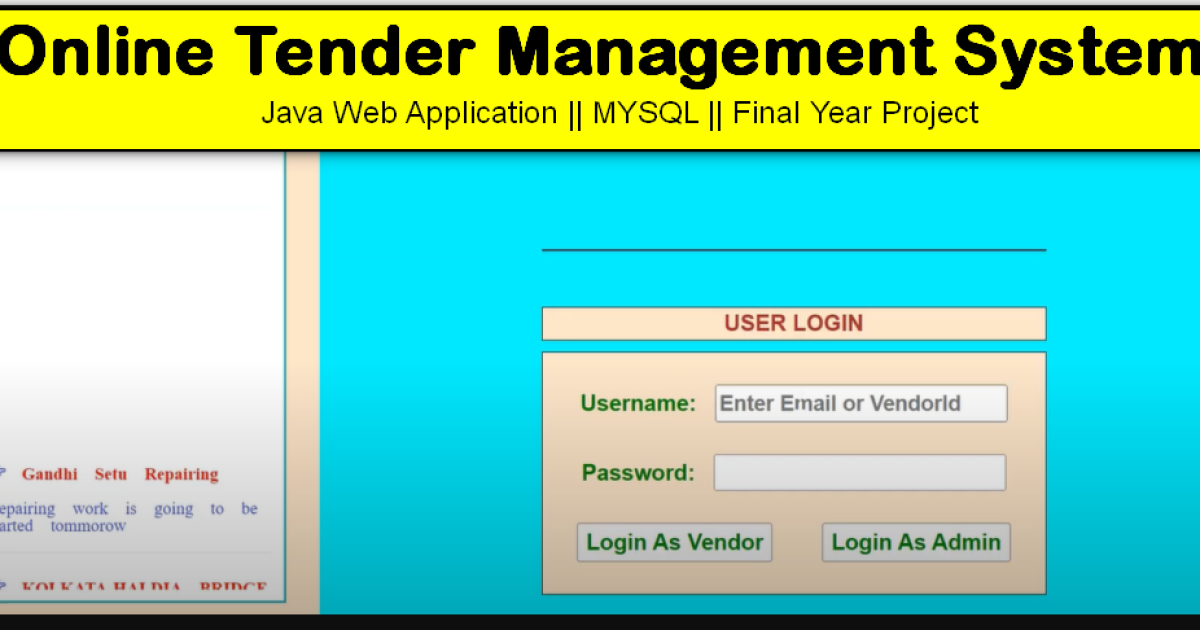 Online Tender Management System | Java Web Application Final Year Project