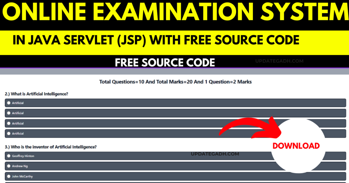 Online examination system project in java servlet (JSP) With Free Source Code