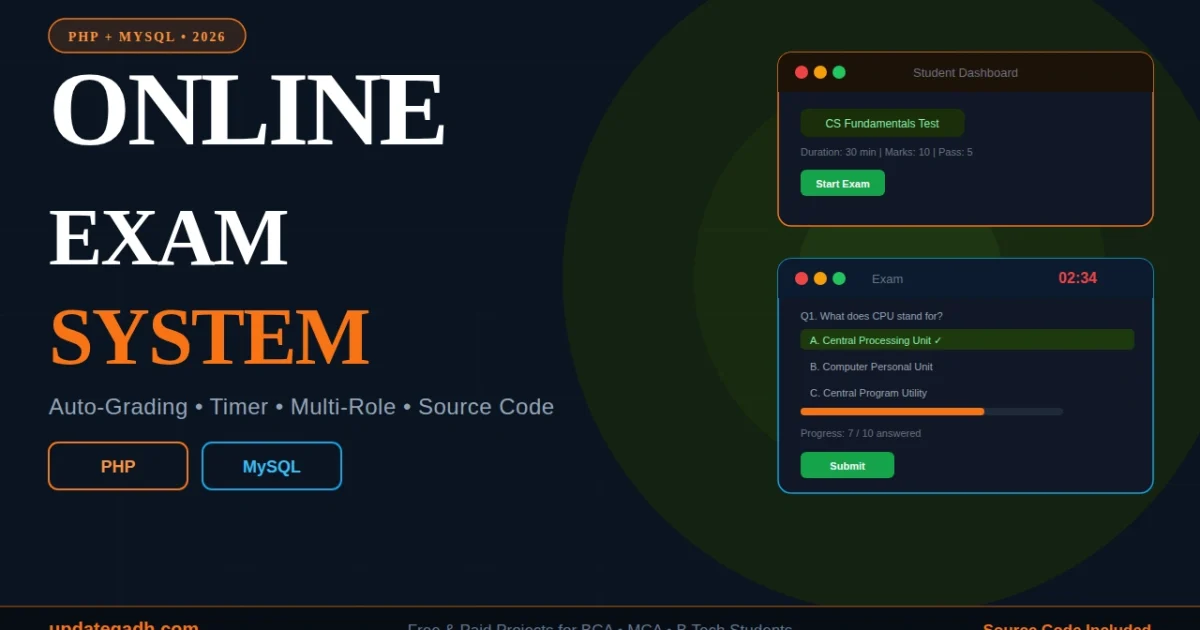 Online Examination System in PHP with Source Code