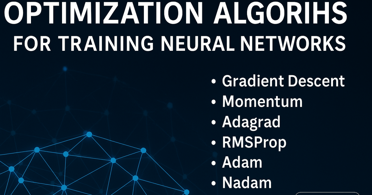 Optimization Algorithms for Training Neural Networks