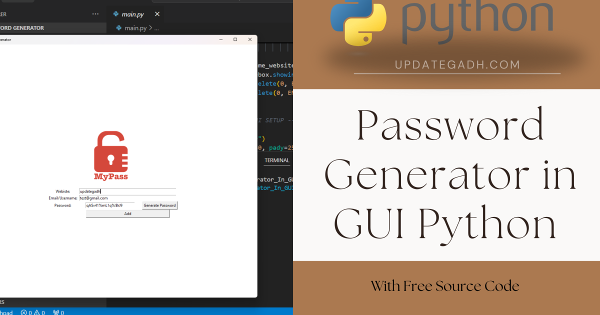 Password Generator in GUI Python With Free Source Code - Password Generator in GUI Python With Free Source Code