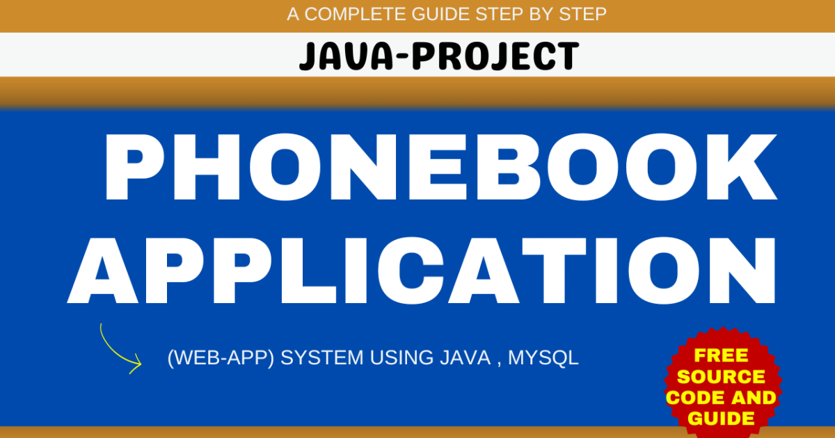 Phonebook Application (Web-App) Using JSP JAVA and MYSQL