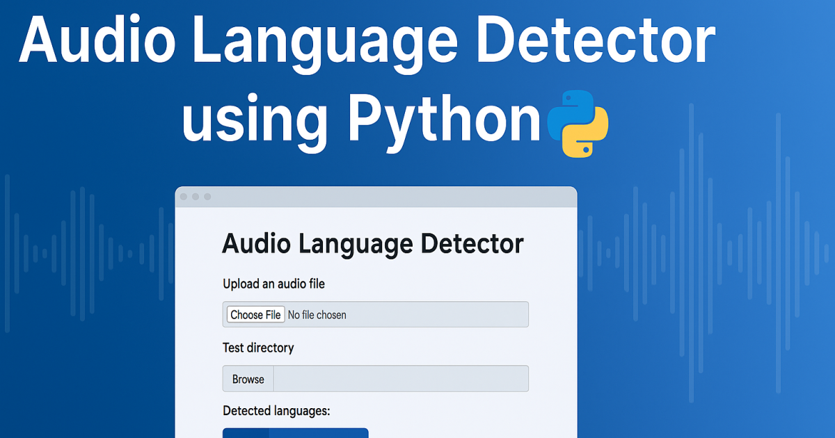 Audio Language Detector using Python