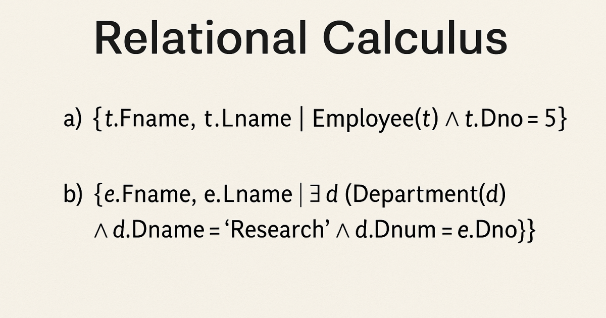 Relational Calculus