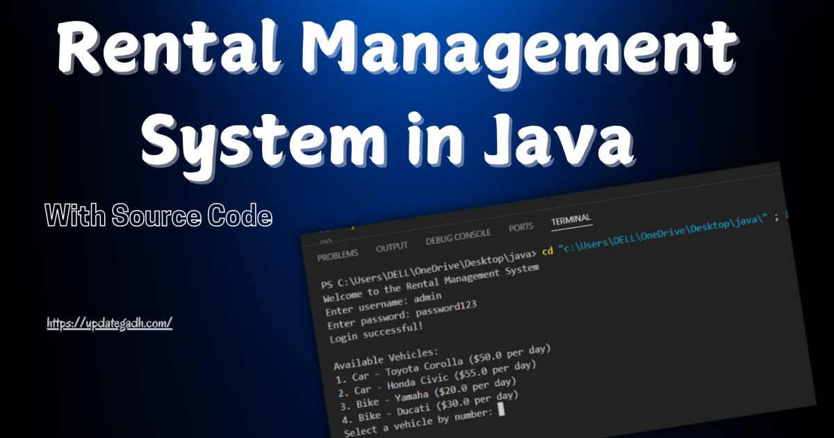 Rental Management System in Java with Source Code - Rental Management System in Java with Source Code