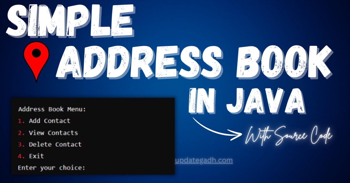 Simple Address Book in Java with Source Code - Simple Address Book in Java