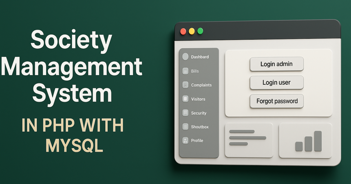 Society Management System using PHP and MySQL