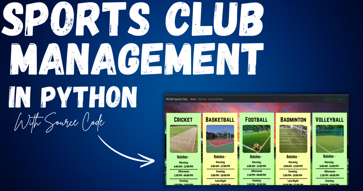 Sports Club Management System With Free Code - Sports Club
