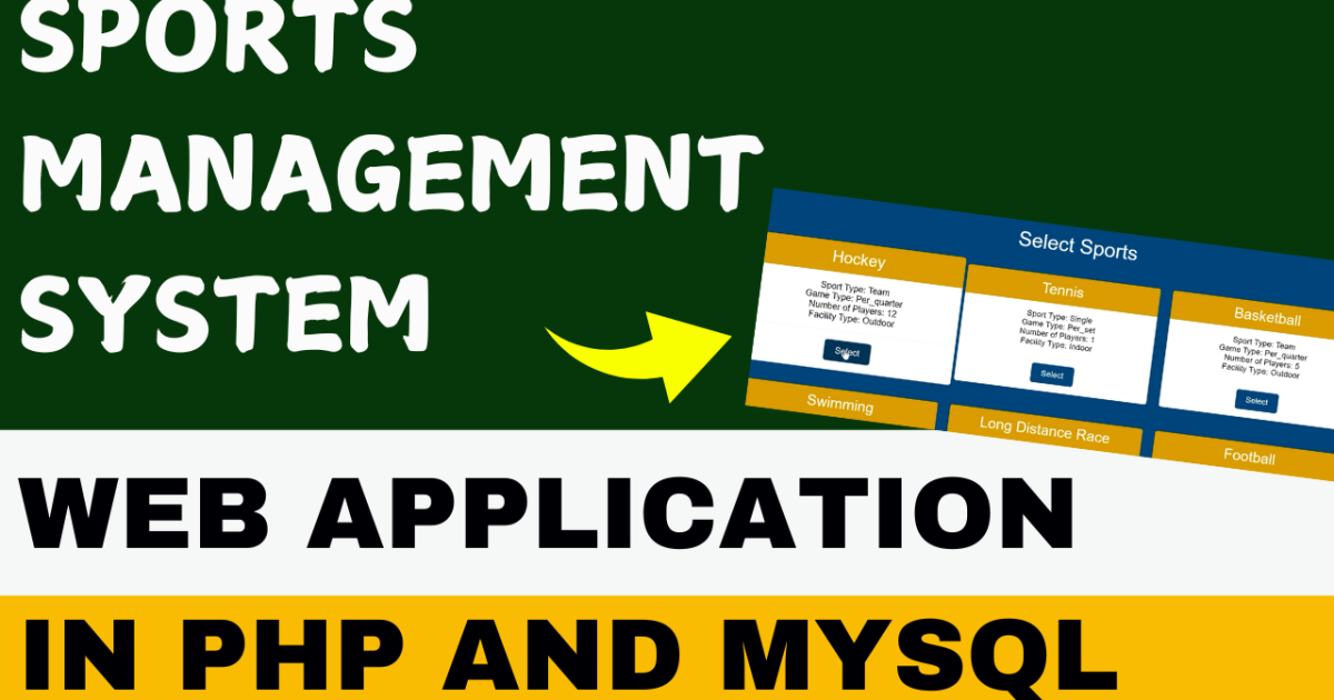 Sports Management System in PHP and MySQL
