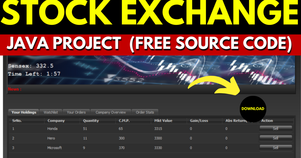 Stock Exchange Java Project Free Source Code