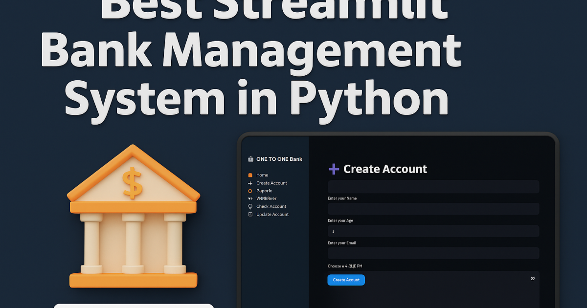 Best Streamlit Bank Management System in Python