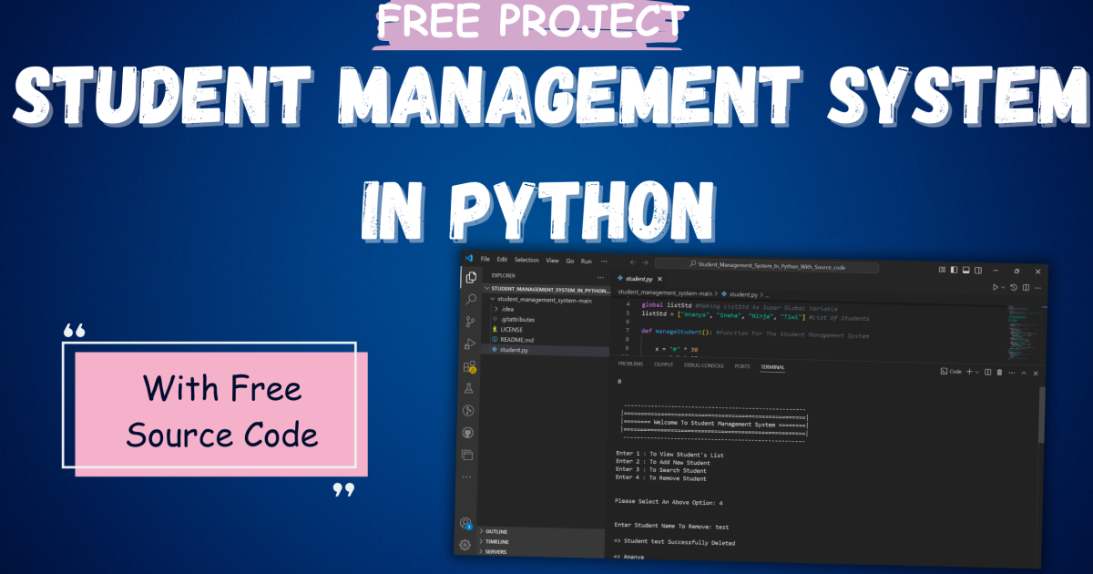 Student Management System in Python with Free Source Code - Student Management System in Python