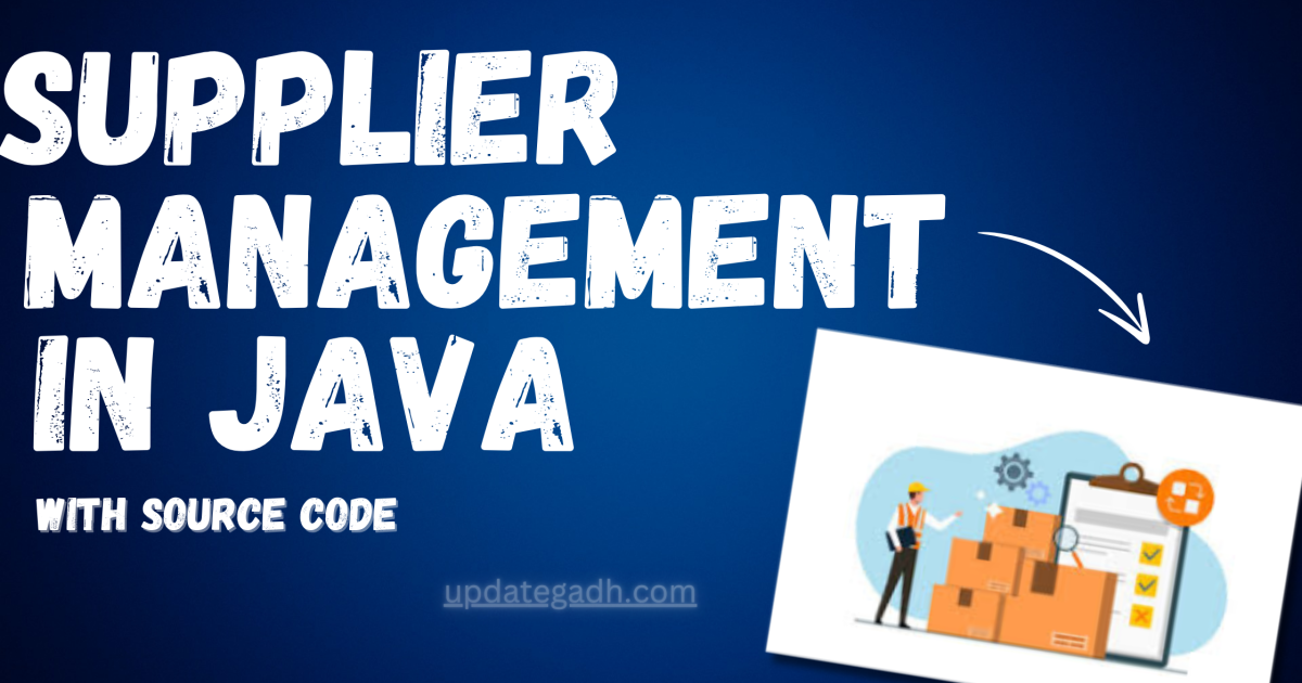 Supplier Management System in Java with Free Code - Supplier Management system