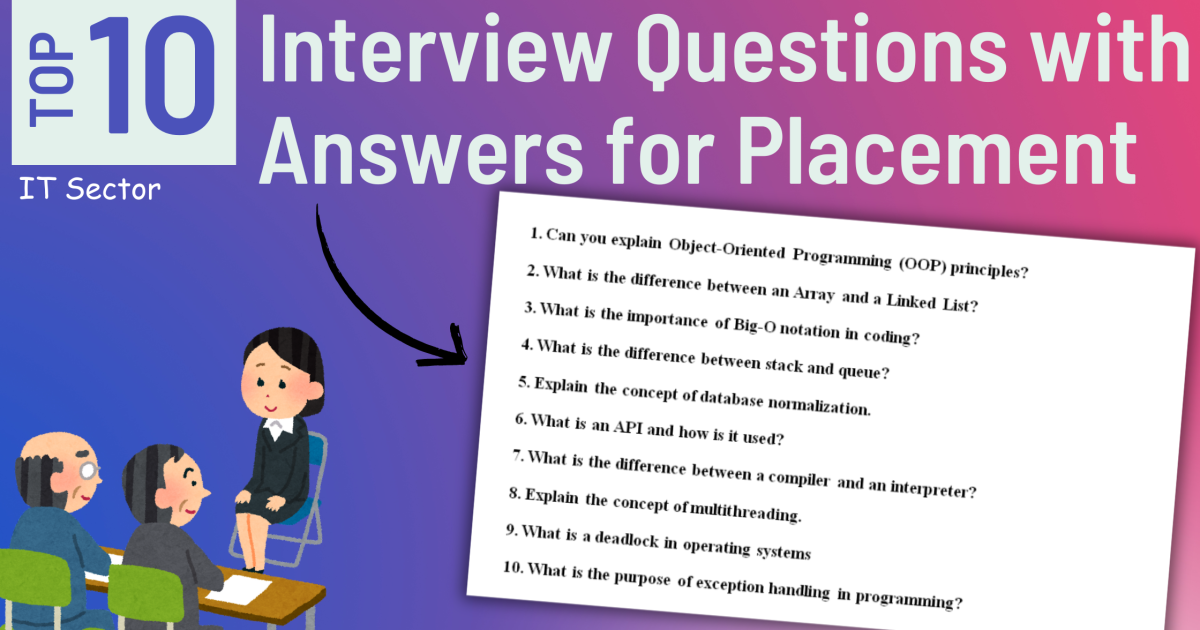 The Top 10 Interview Questions with Answers for Placement in the IT Sector - The Top 10 Interview Questions with Answers